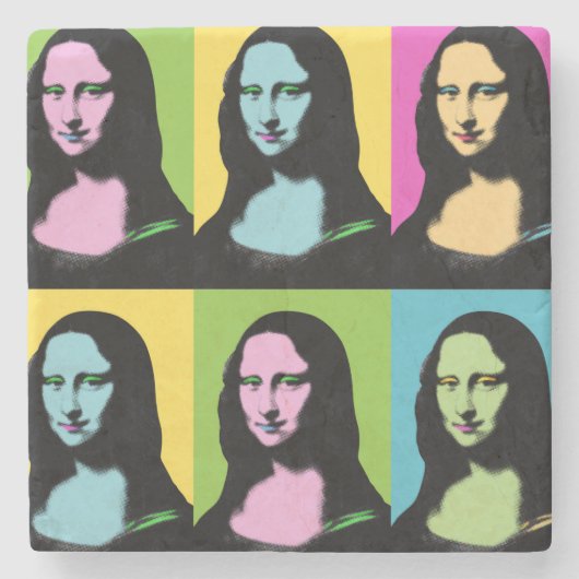 Mona Lisa - Pop Art Style Stenen Onderzetter (Voorkant)
