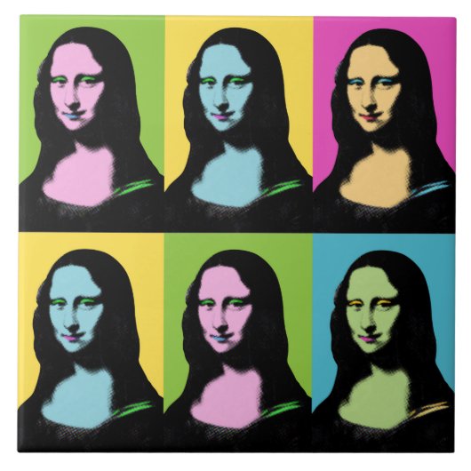 Mona Lisa - Pop Art Style Tegeltje (Voorkant)