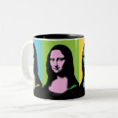 Mona Lisa - Pop Art Style Tweekleurige Koffiemok (Voorkant links)