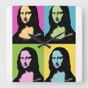 Mona Lisa - Pop Art Style Vierkante Klok