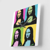 Mona Lisa - Pop Art Style Vierkante Klok (Hoek)