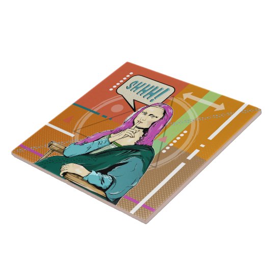 Mona Lisa pop art Tegeltje (Zijkant)