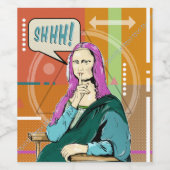 Mona Lisa pop art Wijn Etiket (Enkel label)