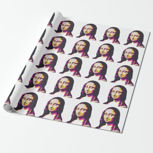MONA LISA POP KUNST CADEAUPAPIER (Uitgerold)