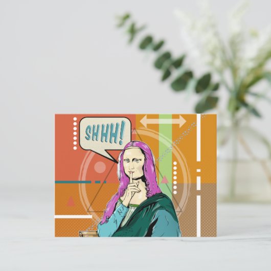 Mona Lisa Popart Briefkaart (Staand voorkant)