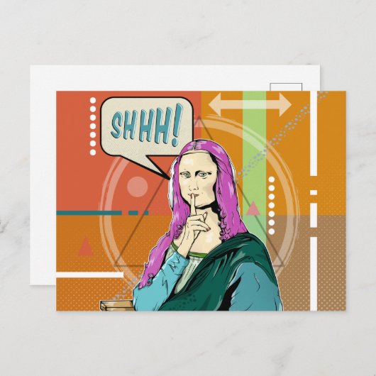 Mona Lisa Popart Briefkaart (Voorkant / Achterkant)