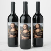 Mona Lisa Portrait Fancy Custom Text Wijn Etiket (Flessen)