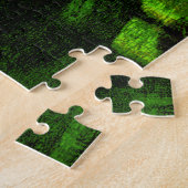 Mona Lisa Portrait | Groen blauw Legpuzzel (Zijkant)