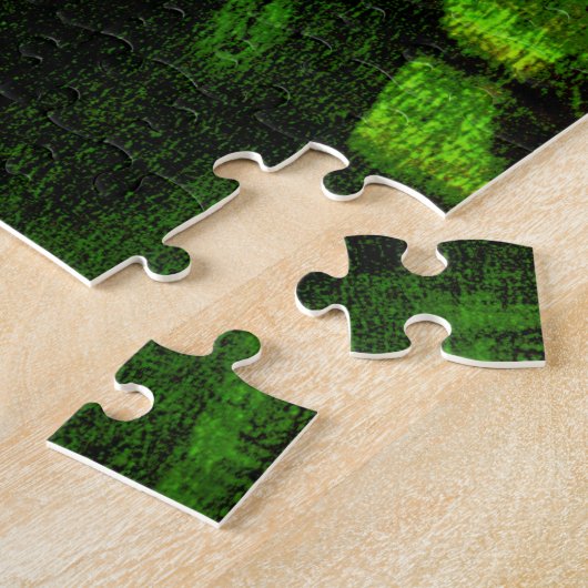 Mona Lisa Portrait | Groen blauw Legpuzzel (Zijkant)