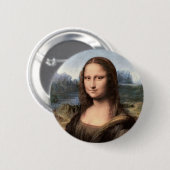 Mona Lisa Portrait / Schilderen Ronde Button 5,7 Cm (Voorkant /achterkant)