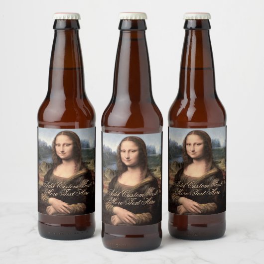 Mona Lisa Portrait voegt merknaam en jaar toe Bier Etiket (Flessen)