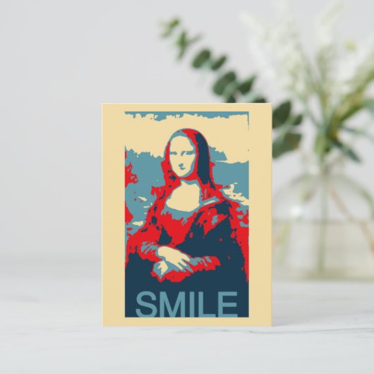Mona Lisa Poster Smile Briefkaart (Staand voorkant)
