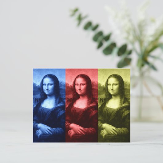 Mona Lisa Primaire kleuren Briefkaart (Staand voorkant)