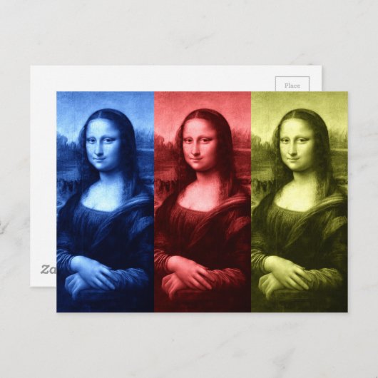 Mona Lisa Primaire kleuren Briefkaart (Voorkant / Achterkant)