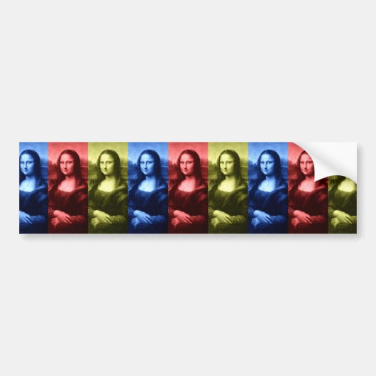 Mona Lisa Primaire kleuren Bumpersticker (Voorkant)