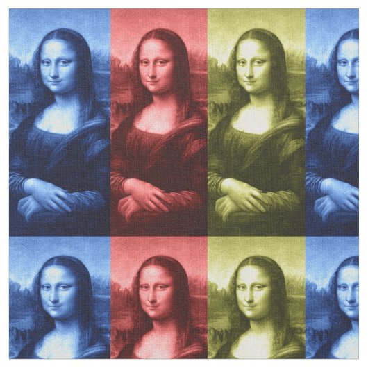 Mona Lisa Primaire kleuren Stof (Close Up)
