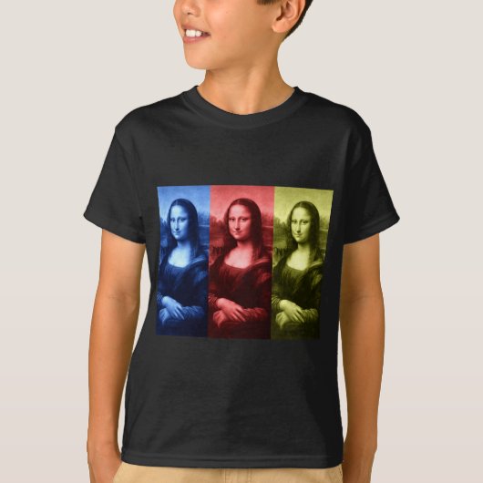 Mona Lisa Primaire kleuren T-shirt (Voorkant)