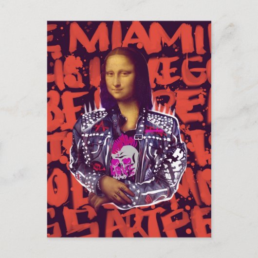Mona Lisa Punk Art Briefkaart (Voorkant)