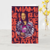 Mona Lisa Punk Art Kaart (Gele Bloem)