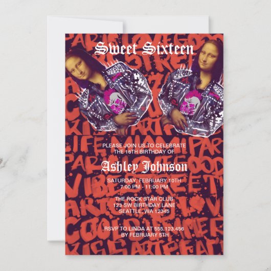 Mona Lisa Punk Art Kaart (Voorkant)