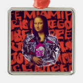 Mona Lisa Punk Art Metalen Ornament (Voorkant)