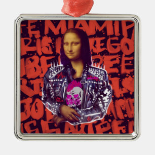 Mona Lisa Punk Art Metalen Ornament
