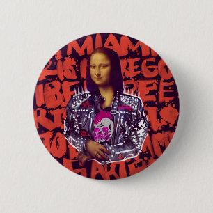 Mona Lisa Punk Art Ronde Button 5,7 Cm