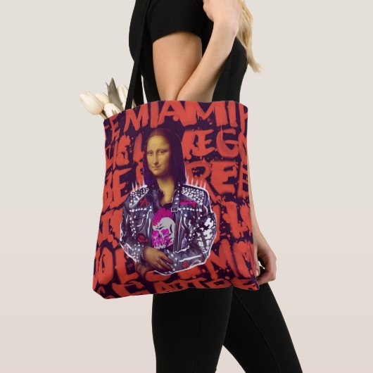 Mona Lisa Punk Art Tote Bag (Dichtbij)
