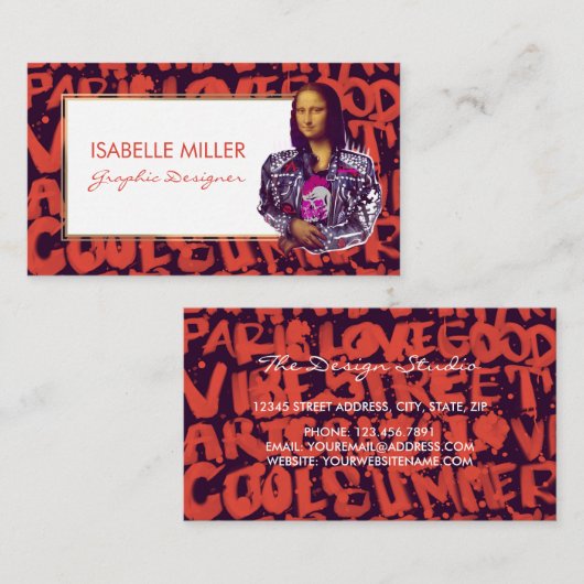 Mona Lisa Punk Art Visitekaartje (Voorkant / Achterkant)