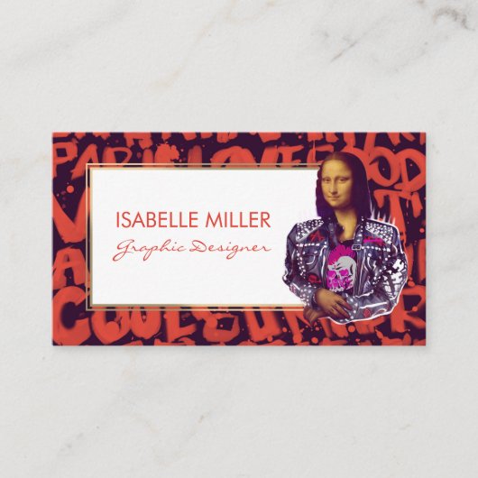 Mona Lisa Punk Art Visitekaartje (Voorkant)