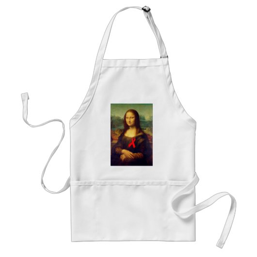 Mona Lisa Red Ribbon Standaard Schort (Voorkant)