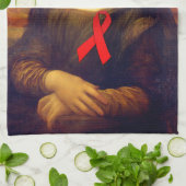 Mona Lisa Red Ribbon Theedoek (Gevouwen)