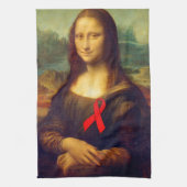 Mona Lisa Red Ribbon Theedoek (Verticaal)