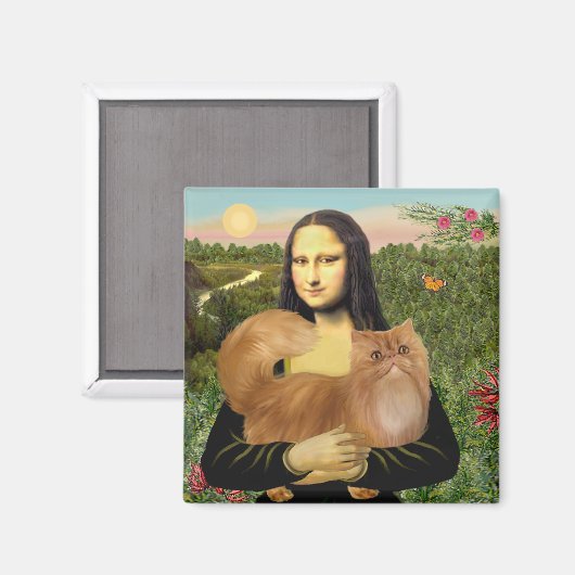 Mona Lisa - Rode Perzische kat Magneet (Voorkant / Achterkant)