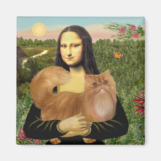Mona Lisa - Rode Perzische kat Magneet (Voorkant)