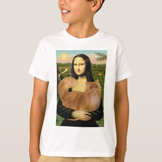 Mona Lisa - Rode Perzische kat T-shirt (Voorkant)