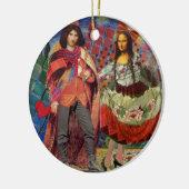 Mona Lisa Romantisch Grappig Kleurig Kunstwerk Keramisch Ornament (Links)