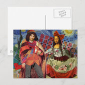 Mona Lisa Romantisch Grappig Kleurrijk Kunstwerk Briefkaart (Voorkant / Achterkant)
