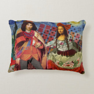 Mona Lisa Romantisch Grappig Kleurrijk Kunstwerk Decoratief Kussen