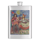 Mona Lisa Romantisch Grappig Kleurrijk Kunstwerk Heupfles (Voorkant)