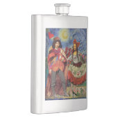 Mona Lisa Romantisch Grappig Kleurrijk Kunstwerk Heupfles (Rechts)