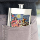 Mona Lisa Romantisch Grappig Kleurrijk Kunstwerk Heupfles (Voorbeeld)