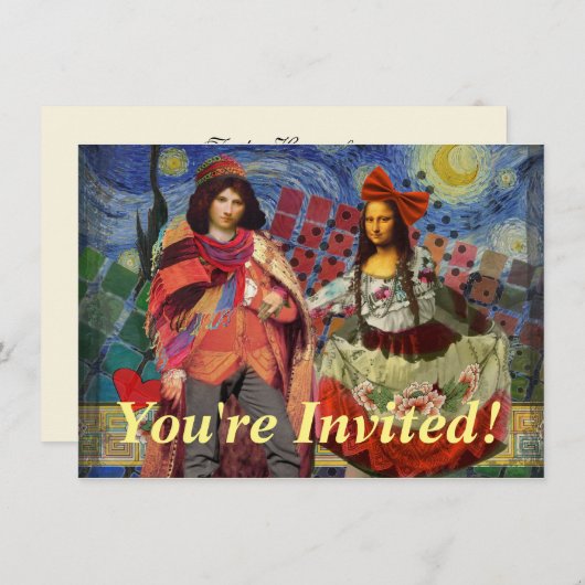 Mona Lisa Romantisch Grappig Kleurrijk Kunstwerk Kaart (Voorkant / Achterkant)