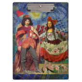 Mona Lisa Romantisch Grappig Kleurrijk Kunstwerk Klembord (Voorkant)