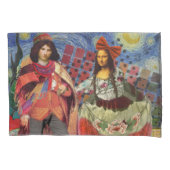 Mona Lisa Romantisch Grappig Kleurrijk Kunstwerk Kussensloop (Voorkant)