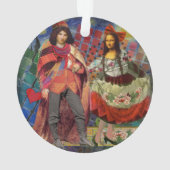 Mona Lisa Romantisch Grappig Kleurrijk Kunstwerk Ornament (achterkant)