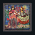 Mona Lisa Romantisch Grappig Kleurrijk Kunstwerk Premium Juwelen Doos<br><div class="desc">Deze prachtige uitnodiging bevat elementen uit de Sterrennacht van de Mona Lisa en Van Gogh om een uitzonderlijk uniek en grillig huwelijksthema te maken, briefpapier voor een uitnodiging, bedankt, tafelnummer en meer! De Mona Lisa - Dit afbeelding toont de Mona Lisa met haar man, dansend in grillige boho-mode voor de...</div>