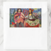 Mona Lisa Romantisch Grappig Kleurrijk Kunstwerk Rechthoekige Sticker (Tas)