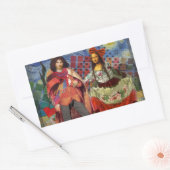 Mona Lisa Romantisch Grappig Kleurrijk Kunstwerk Rechthoekige Sticker (Envelop)