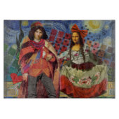 Mona Lisa Romantisch Grappig Kleurrijk Kunstwerk Snijplank (Voorkant)